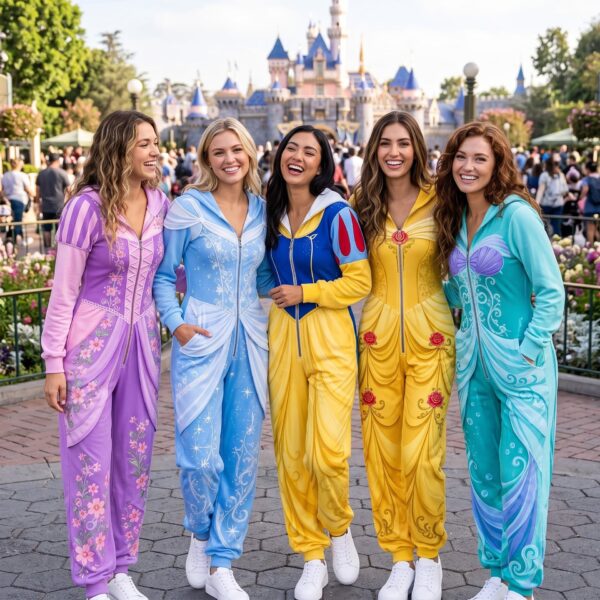 Custom Princess Hooded Jumpsuit Pajamas, Cinderella Belle Snow White Tiana Aurora  Costume