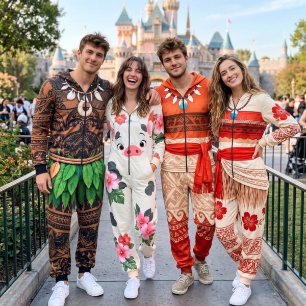 Moana Maui Halloween Jumpsuit Pajamas, Tropical Adventure Costume, Character Cosplay Outfit