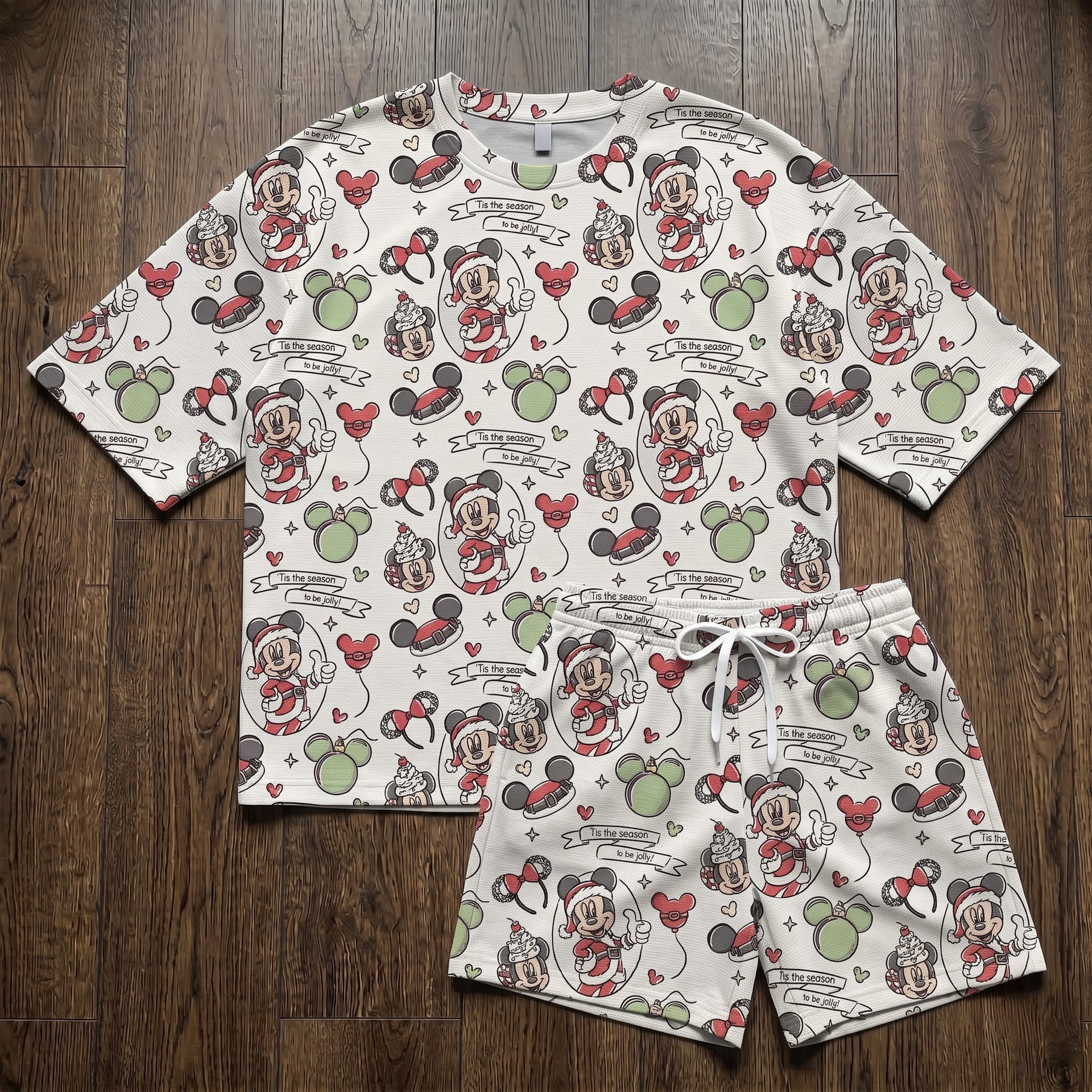 Disney Christmas Lounge Sets, Cotton Waffle Adult Pajamas