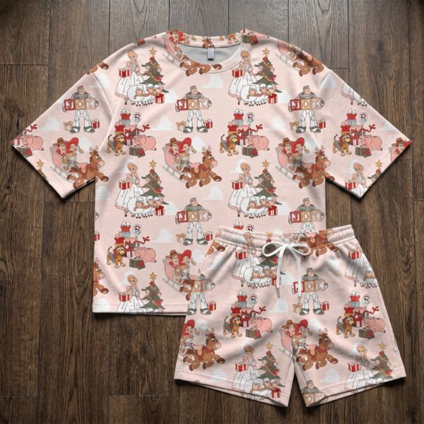 Toy Story Christmas Lounge Sets, Woody Buzz Lightyear Jessie Bo Peep Forky Christmas Shirt and Shorts